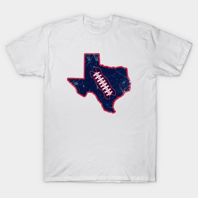 Texas Football, Retro - White/Navy/Red T-Shirt by KFig21